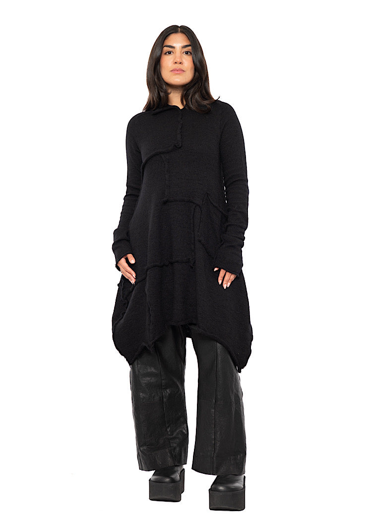 ASYMMETRIC WOOL KNITTED TUNIC