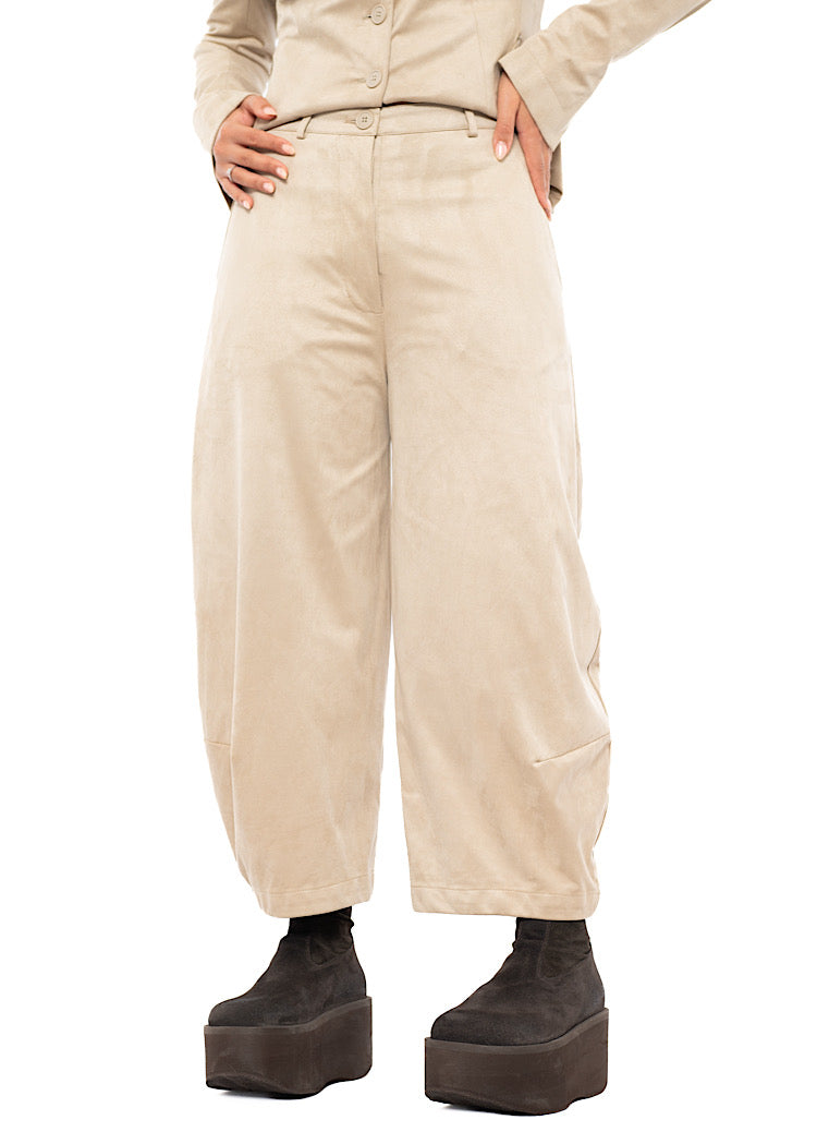 FAUX SUEDE BALLOON TROUSER