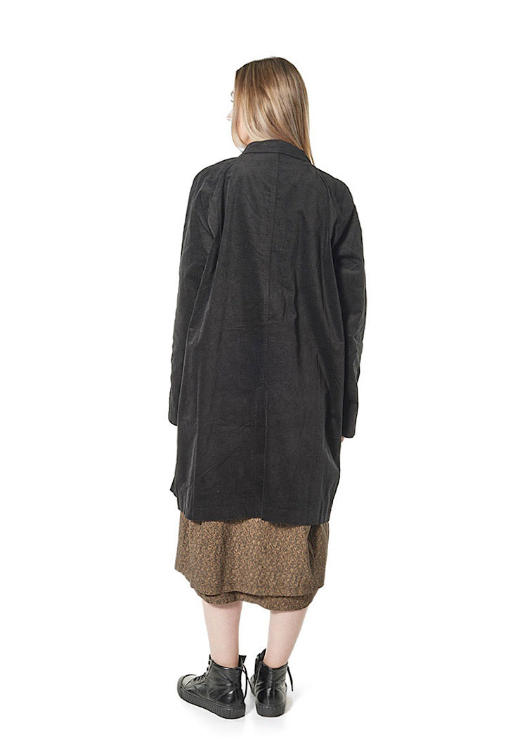 CL DOUBLE-BREASTED STRETCH-VELVET COAT