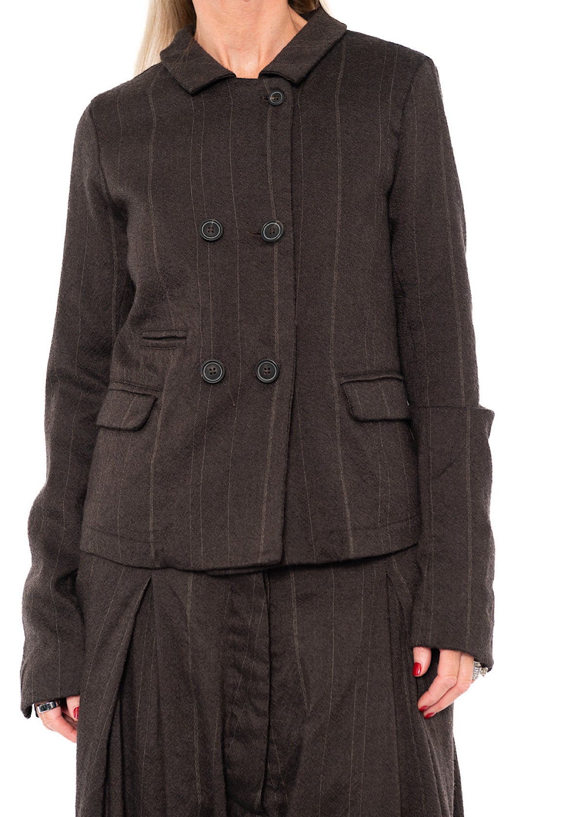 PINSTRIPE WOOL TAILORED JACKET