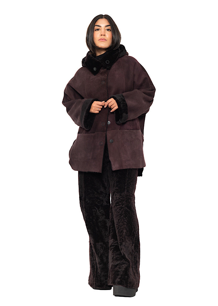 REVERSIBLE FUR HOODED JACKET