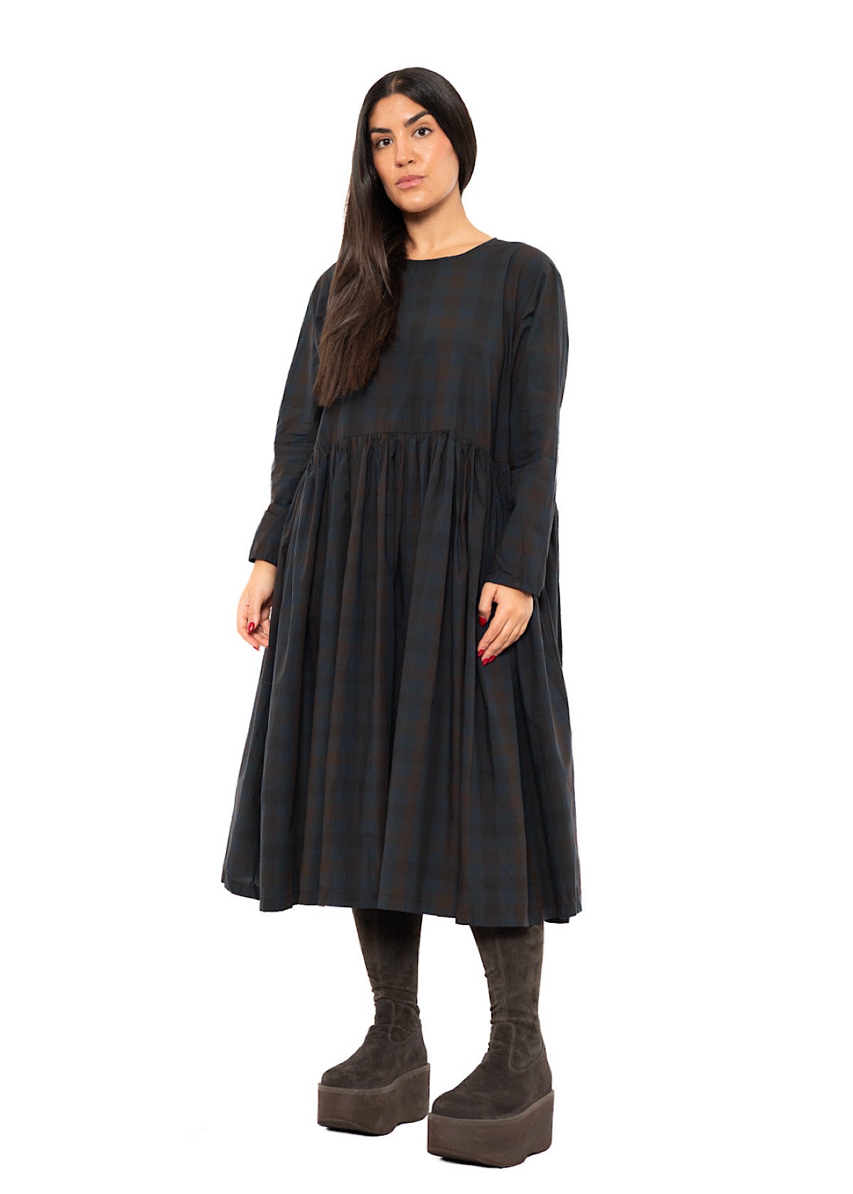 CHECKED COTTON DRESS
