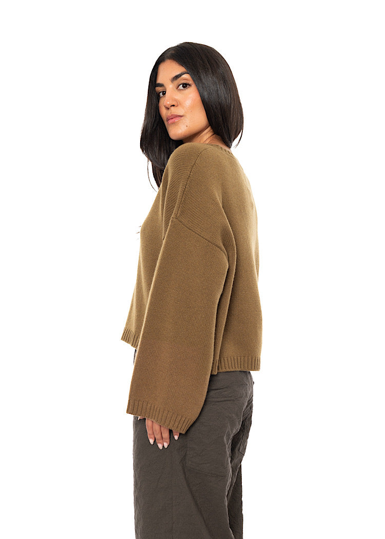 CROPPED CASHMERE-MIX KARLOTTA PULLOVER