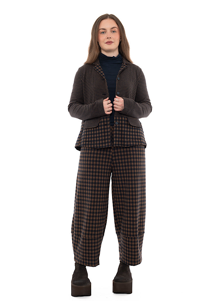MIXED-CHECK TAILORED YASMIN JACKET