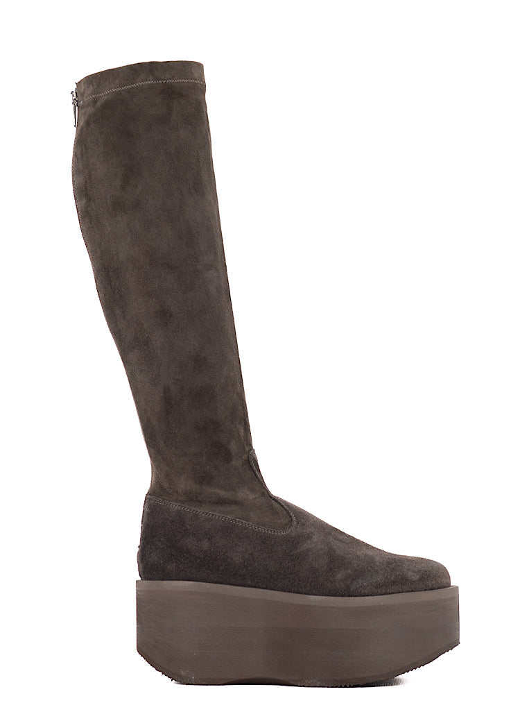 STRETCH SUEDE PLATFORM BOOT