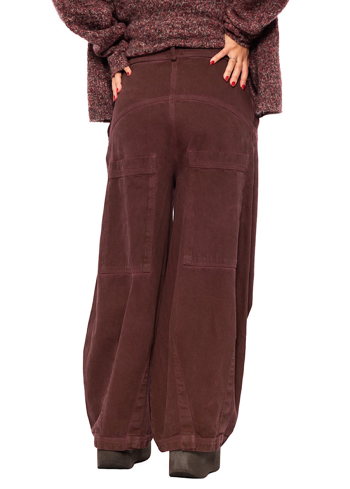 GARMENT-DYED DENIM WIDE LEG TROUSER