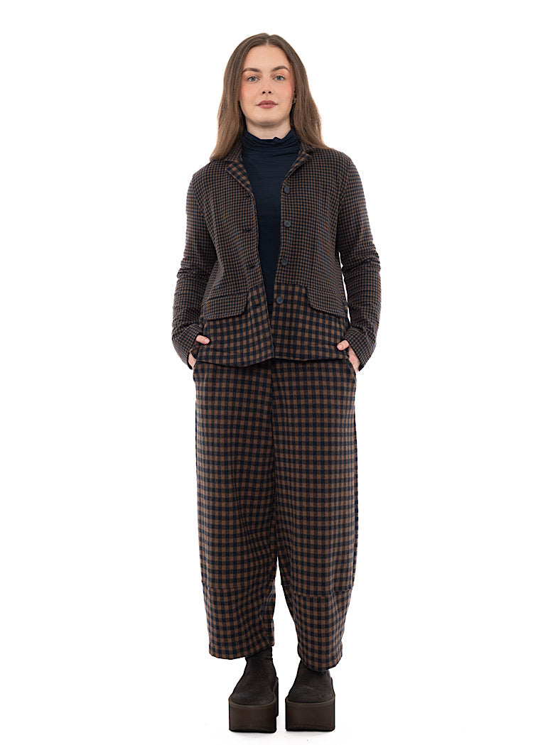 MIXED-CHECK TAILORED YASMIN JACKET