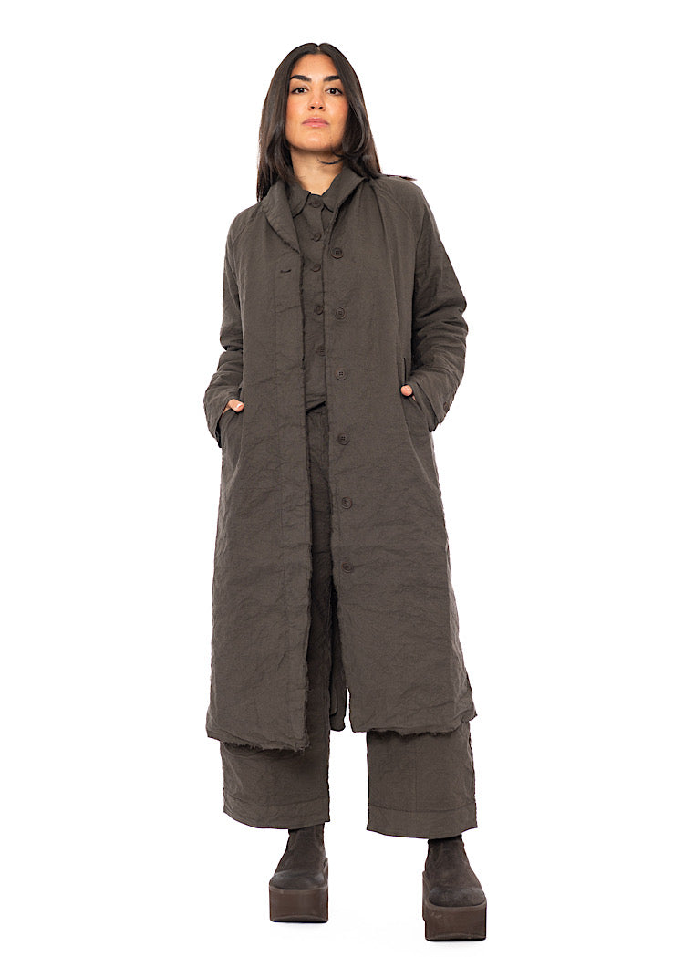 SIGNATURE CRINKLE LONGLINE COAT