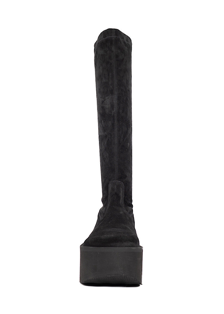 STRETCH SUEDE PLATFORM BOOT