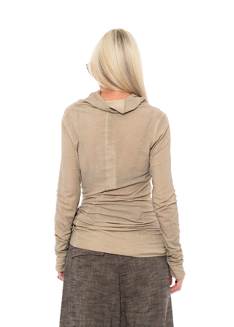 HIGH-NECK RIB JERSEY T-SHIRT