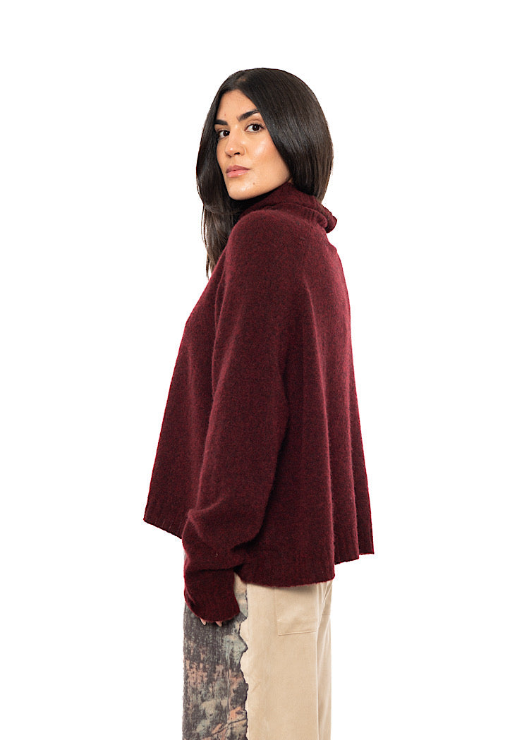 BRUSHED MÉLANGE KNITTED PULLOVER