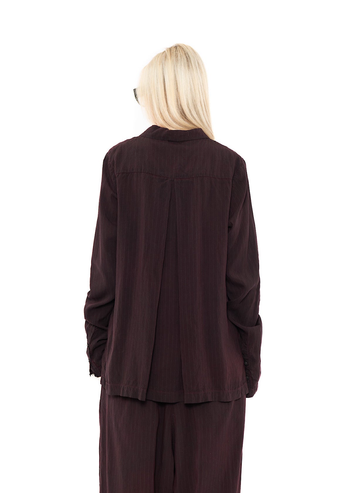 PINSTRIPE VISCOSE-SILK SHIRT