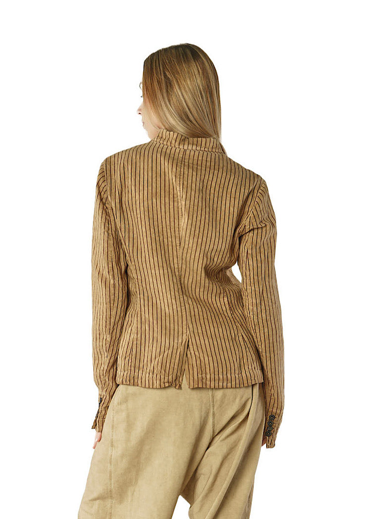 GARMENT-DYED SILK STRIPE JACKET