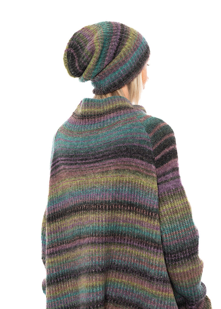 MULTICOLOUR STRIPE KNITTED BEANIE