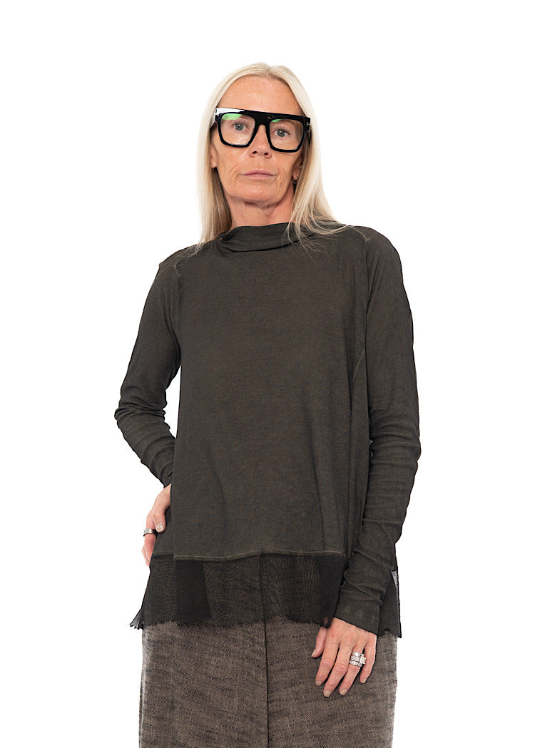 RELAXED NETTED HEM T-SHIRT
