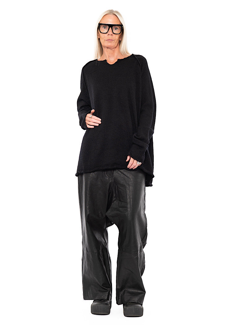 RELAXED BOILED WOOL PULLOVER