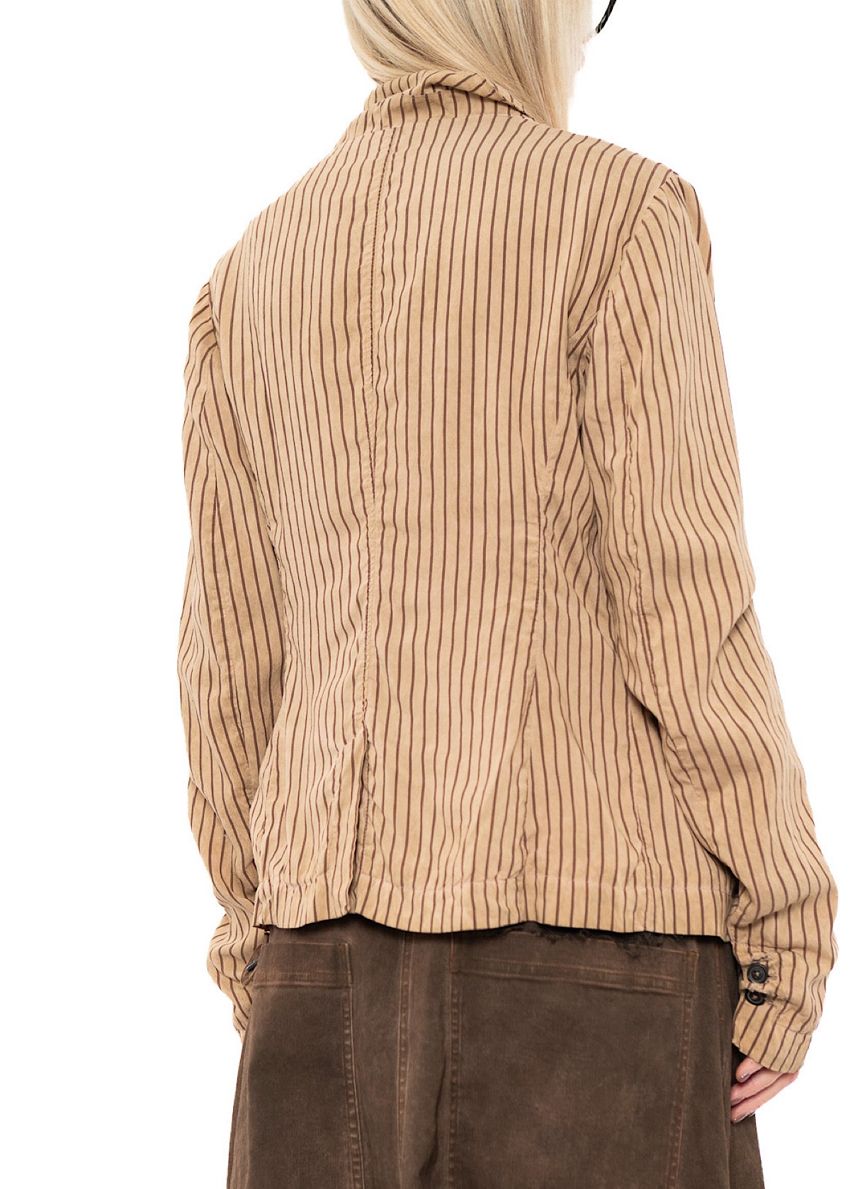 GARMENT-DYED SILK STRIPE JACKET