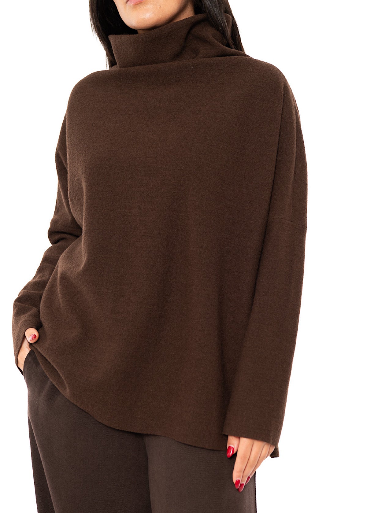 RELAXED BOILED WOOL PULLOVER