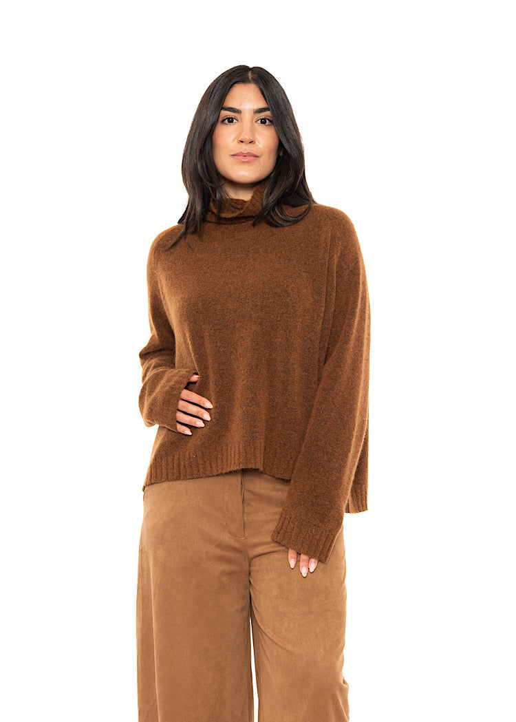 BRUSHED MÉLANGE KNITTED PULLOVER
