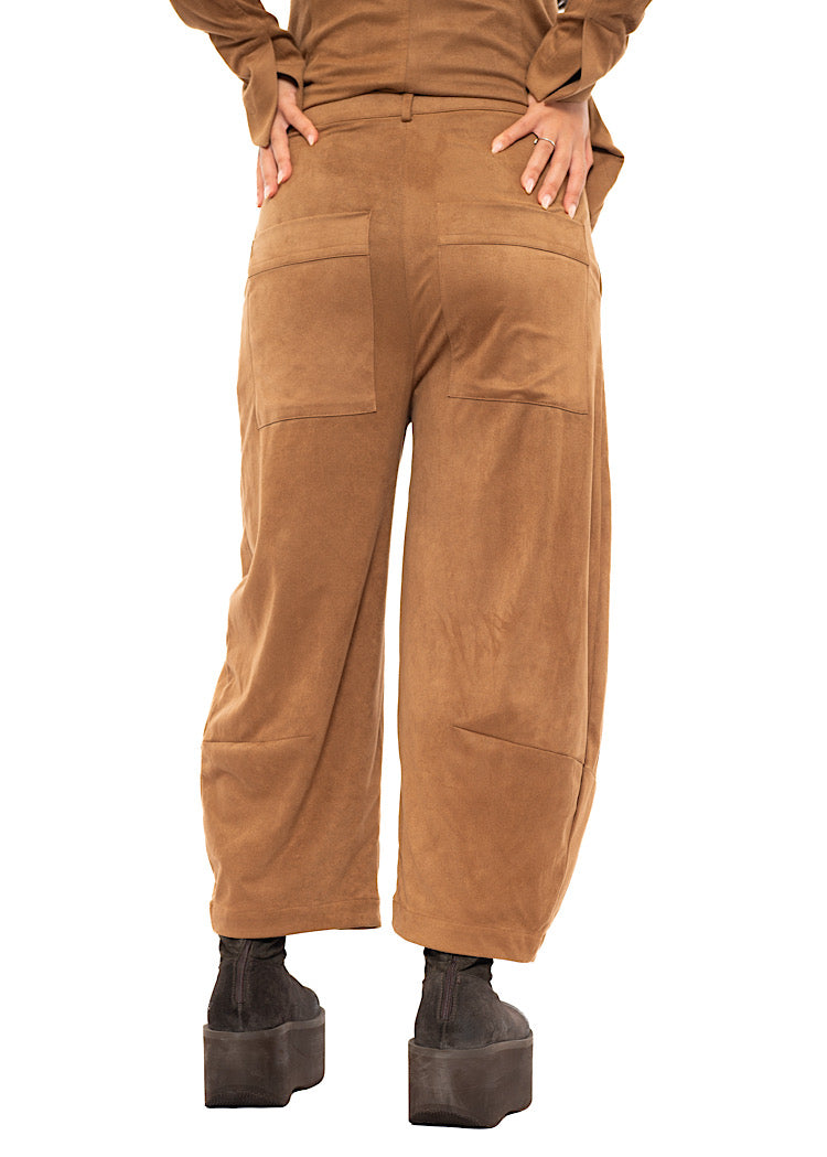 FAUX SUEDE BALLOON TROUSER