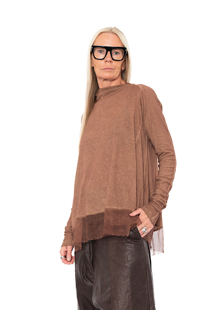 RELAXED NETTED HEM T-SHIRT