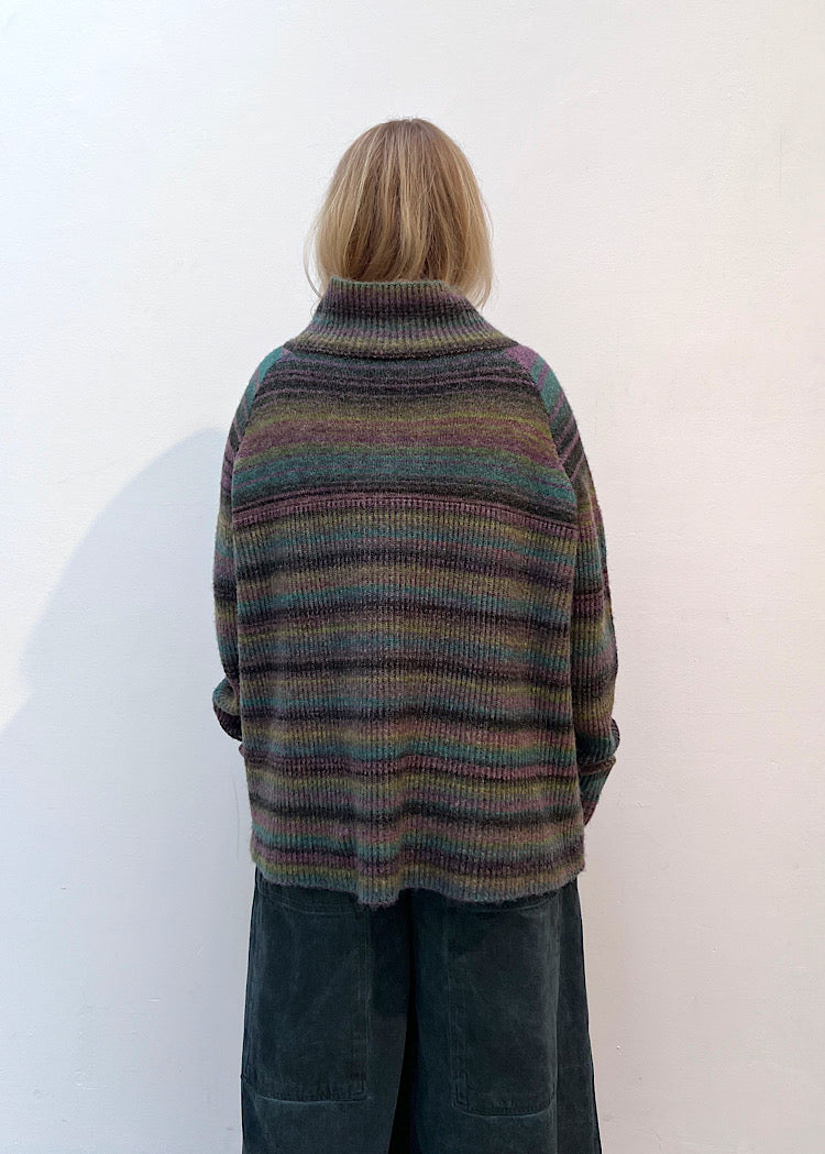 MULTICOLOUR STRIPE KNITTED PULLOVER