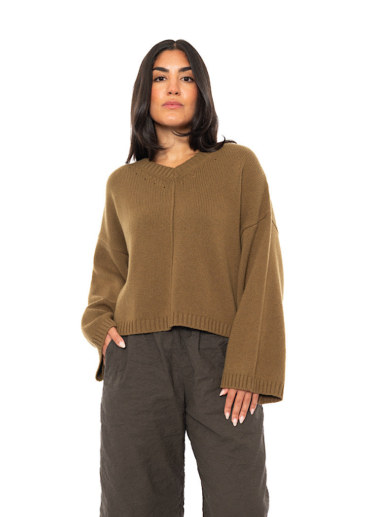 CROPPED CASHMERE-MIX KARLOTTA PULLOVER