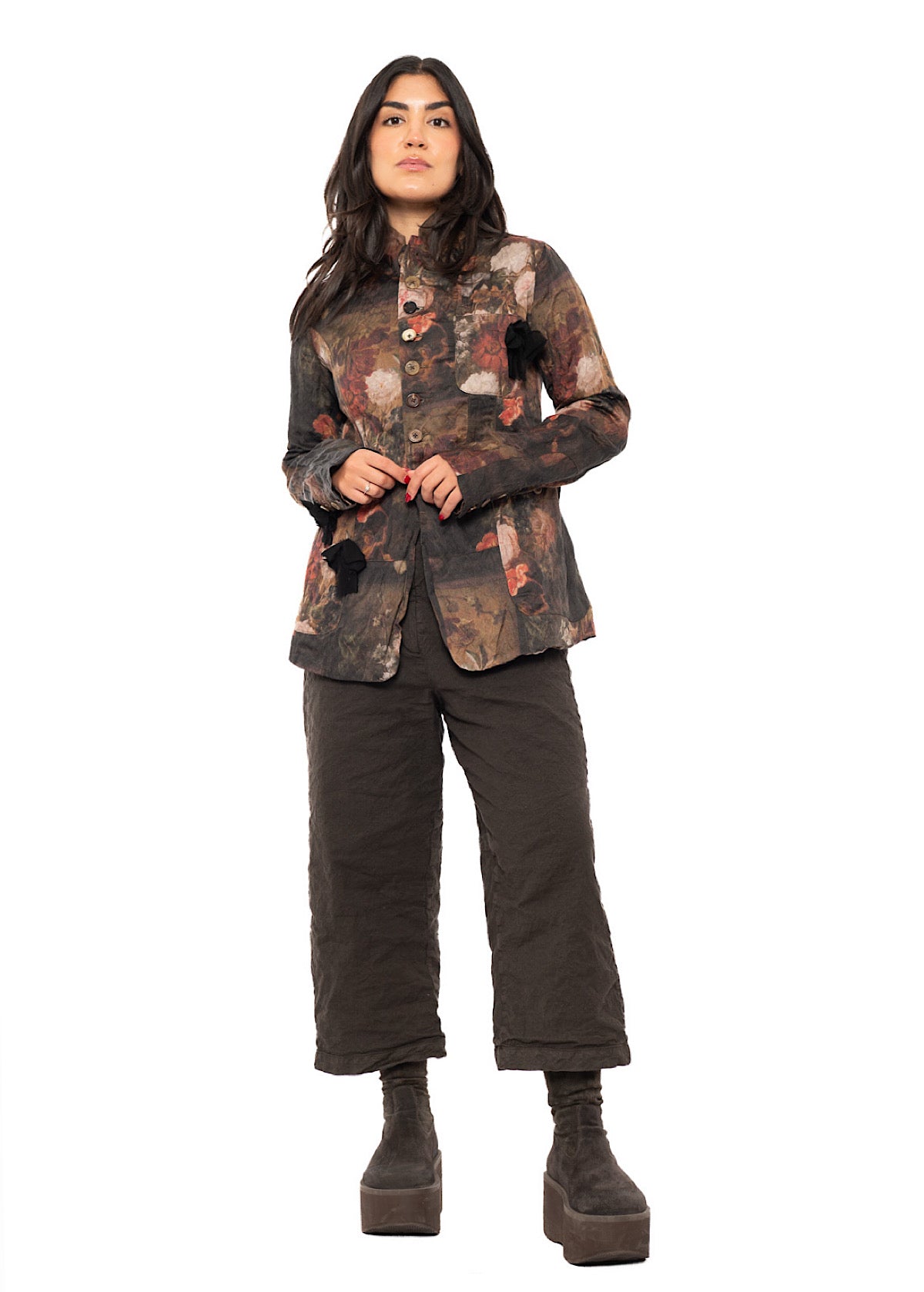 FLORAL PRINT TAILORED JACKET