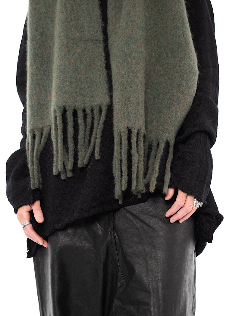 FRINGED ALPACA-BLEND SCARF