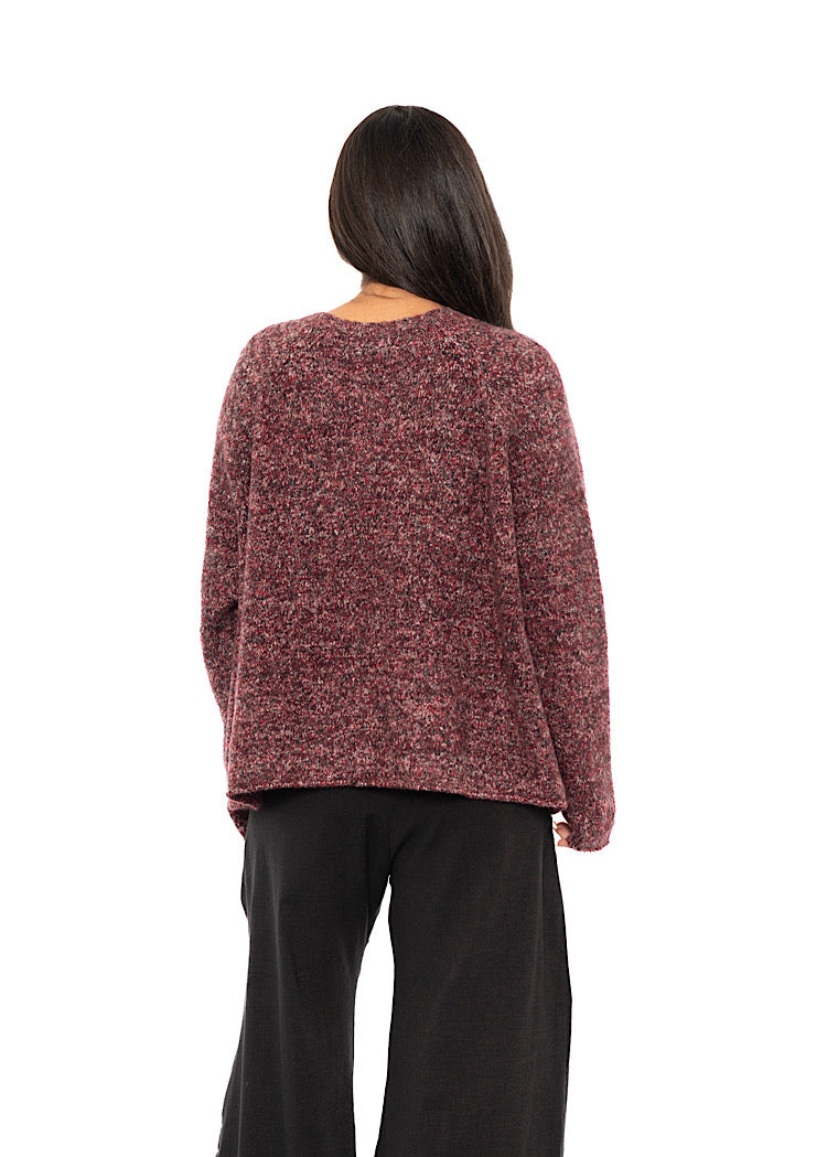 CROPPED MÉLANGE KNITTED PULLOVER