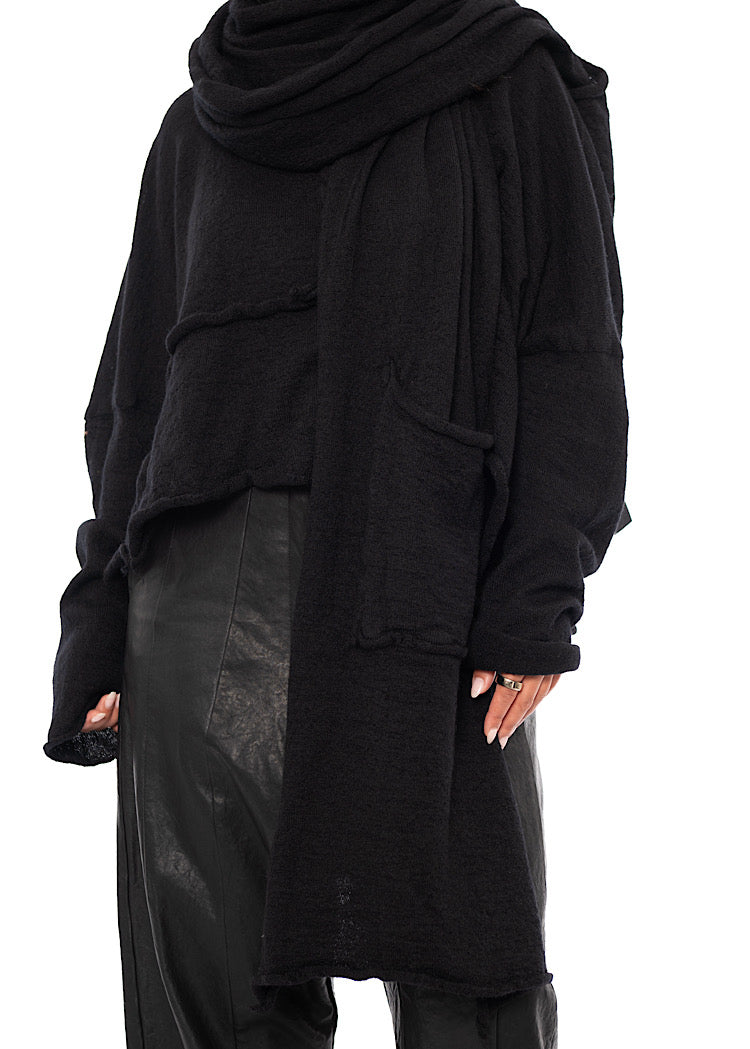 BOILED WOOL POCKET SCARF