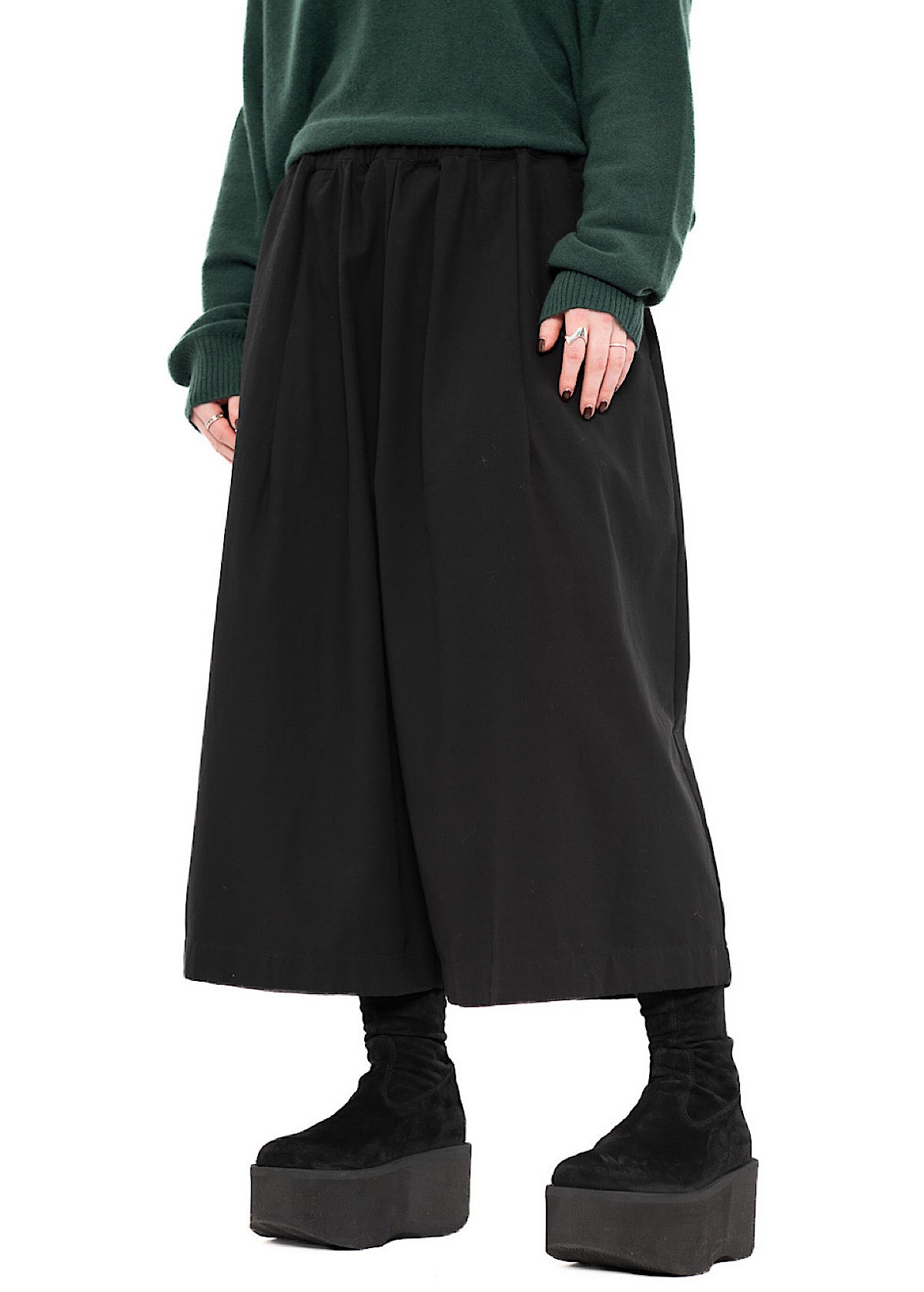 CROPPED WIDE LEG COTTON TROUSER