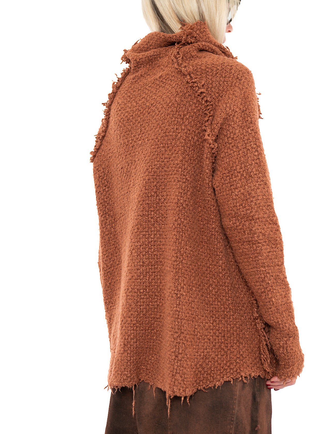TEXTURED SILK KNIT PULLOVER
