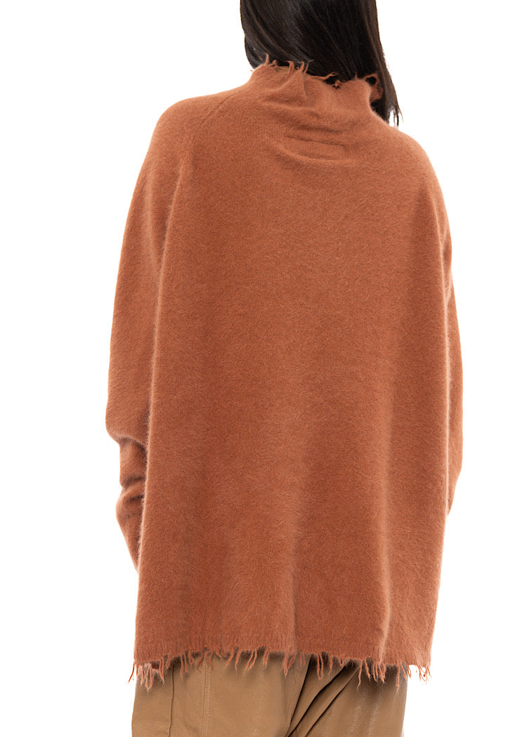 OVERSIZED FOX WOOL SILK KNITTED TUNIC