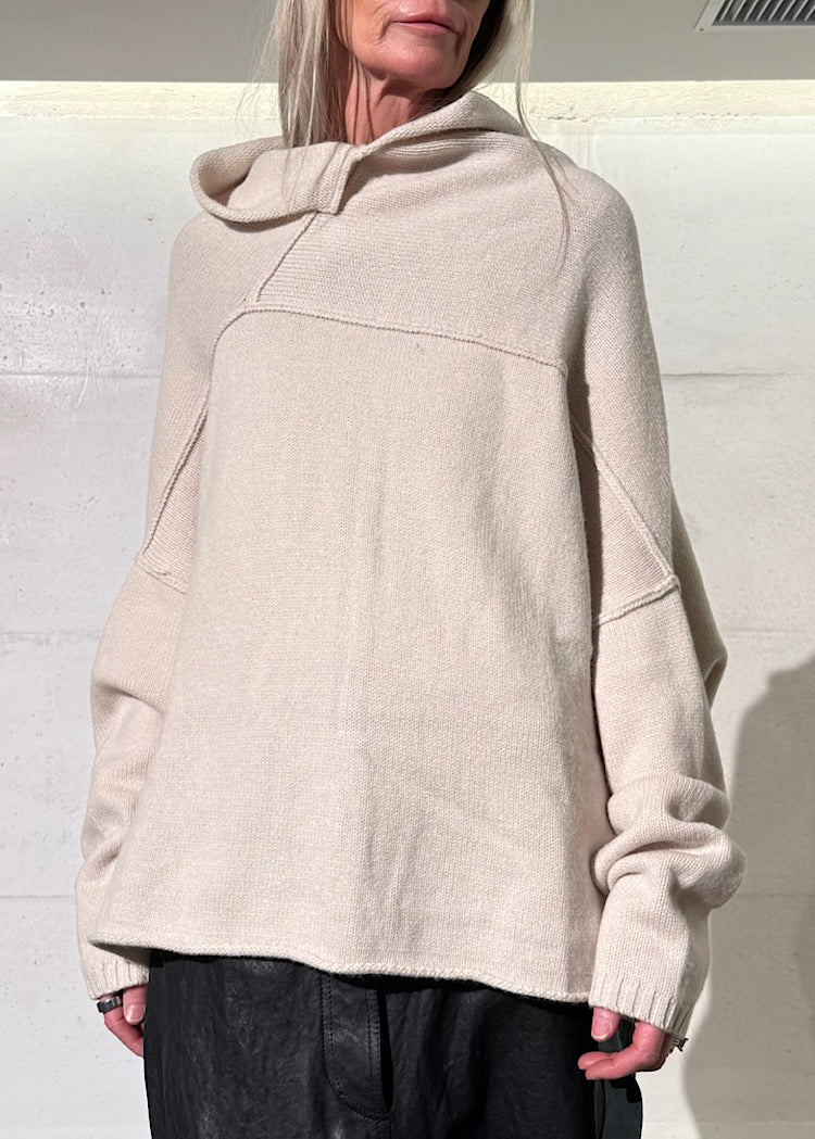 MERINO-YAK FUNNEL NECK PULLOVER