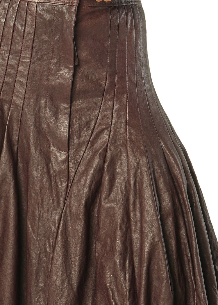 A-LINE LEATHER SKIRT