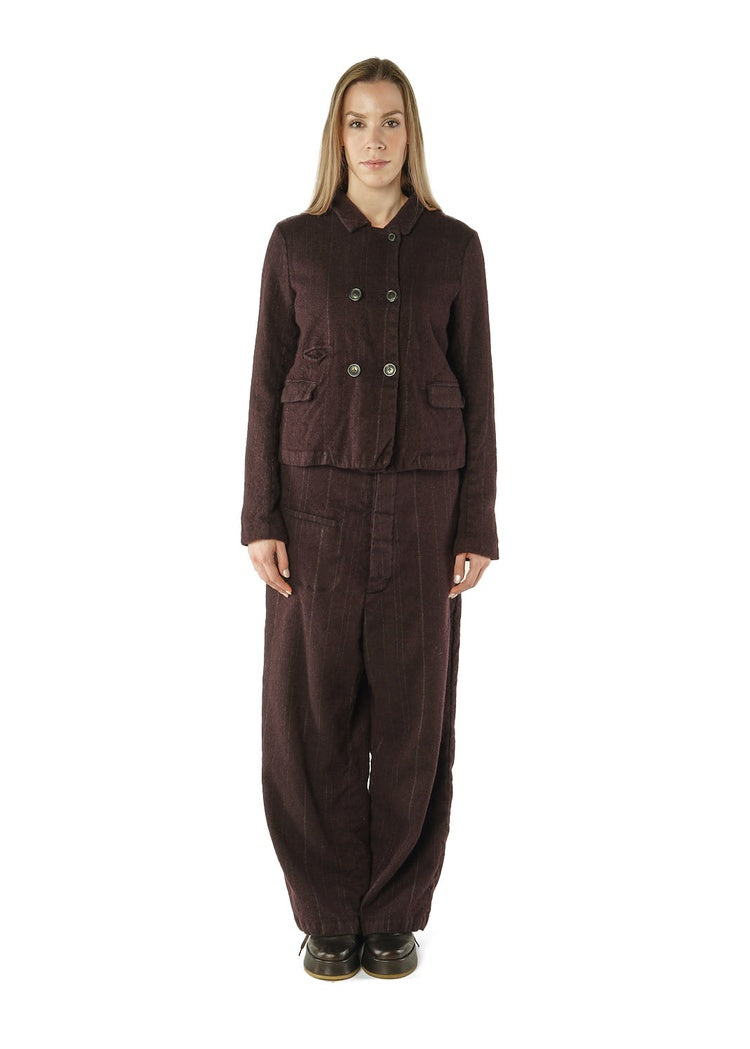 DOUBLE-BREASTED PINSTRIPE WOOL JACKET