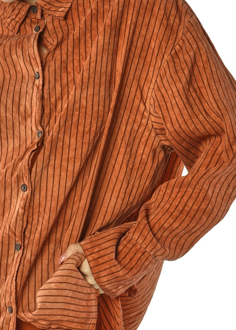 STRIPE VISCOSE-SILK SHIRT