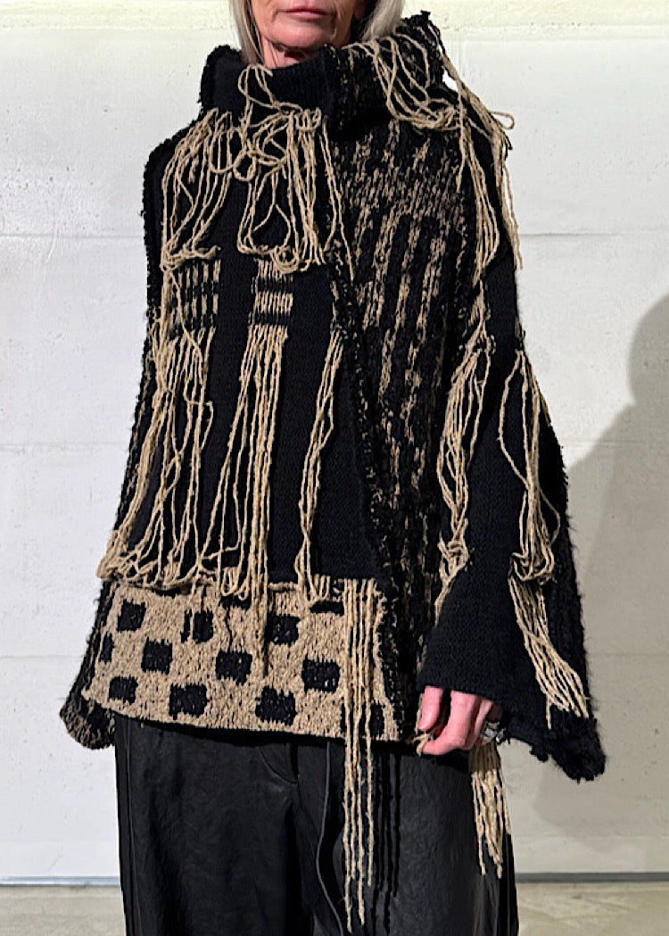 OVERSIZED TAPESTRY KNIT PULLOVER