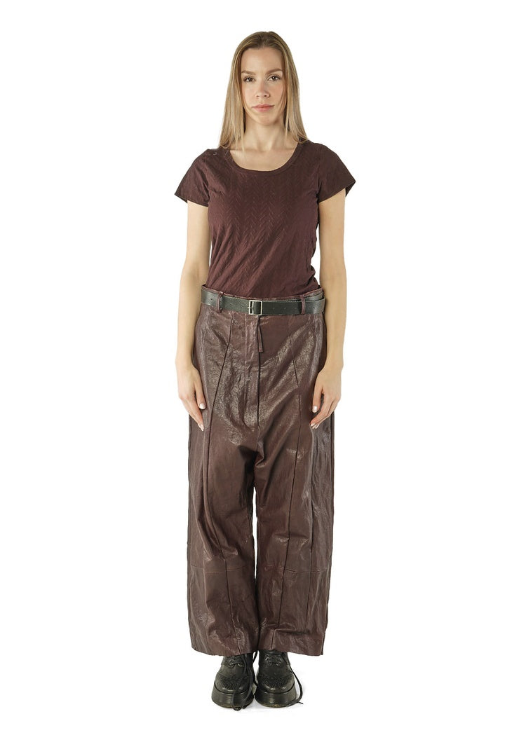 CL WIDE-LEG LEATHER TROUSER