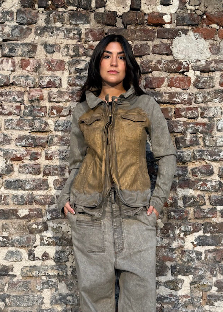 ZIP-FRONT DENIM JACKET
