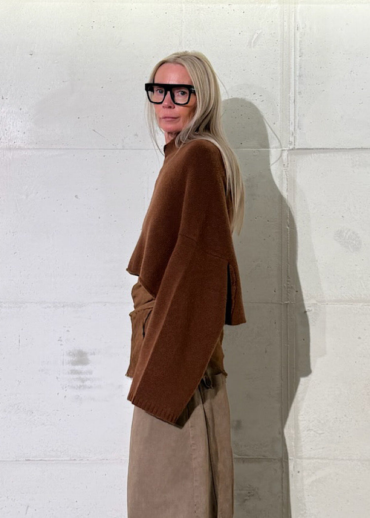 CROPPED MERINO-YAK PULLOVER