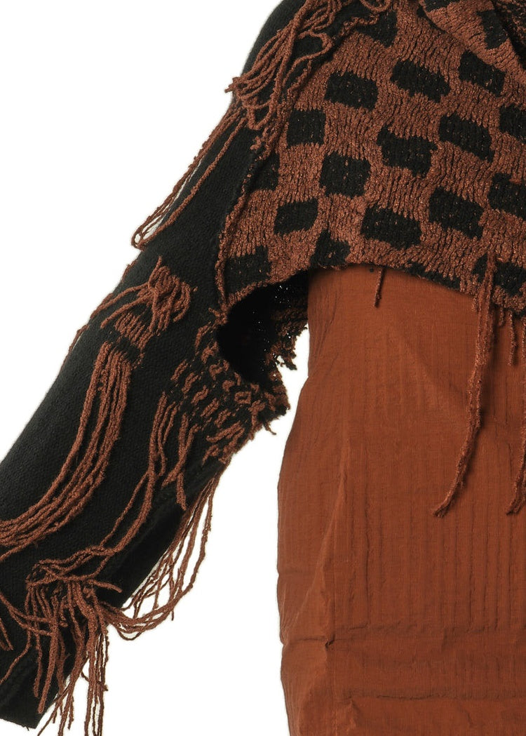 CROPPED TAPESTRY KNIT PULLOVER