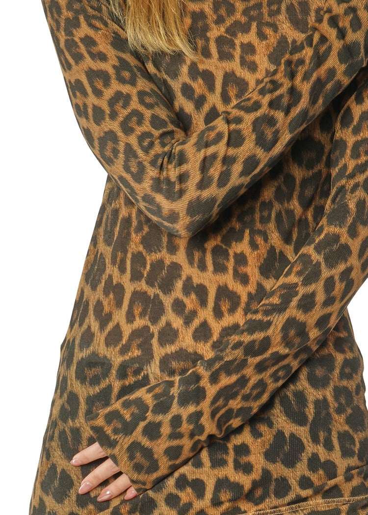 LEOPARD RIB JERSEY TOP