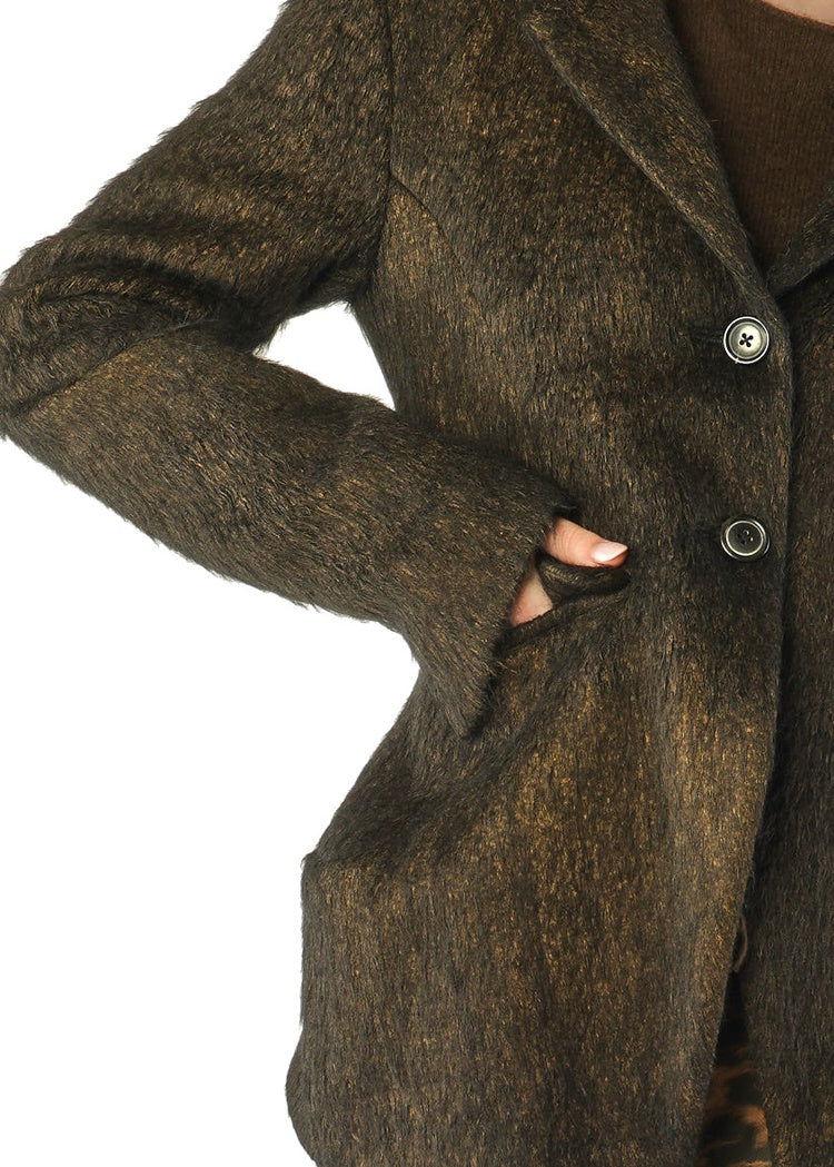 CL SCULPTED LONG-HAIR WOOL JACKET