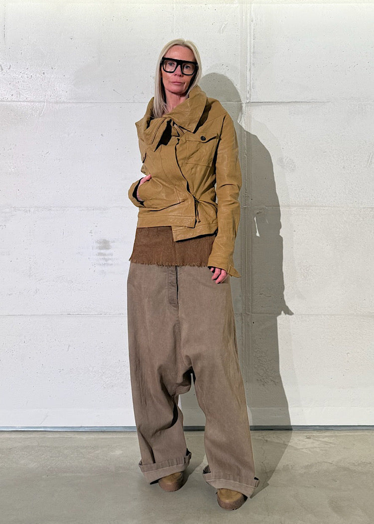 SCULPTURAL LAMB LEATHER JACKET