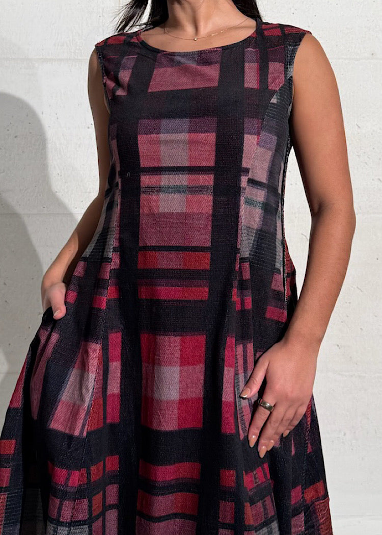 CL HERITAGE CHECK BALLOON DRESS