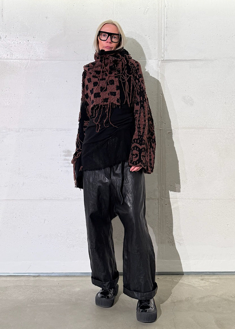 CROPPED TAPESTRY KNIT PULLOVER
