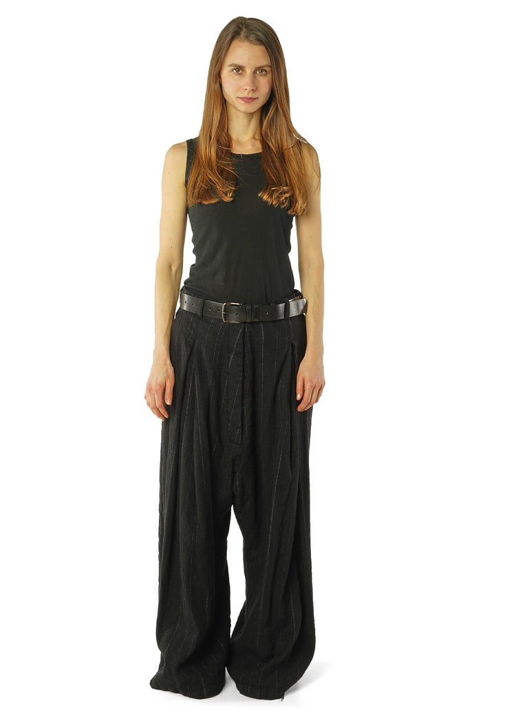 CL DROP-CROTCH PINSTRIPE WOOL TROUSER
