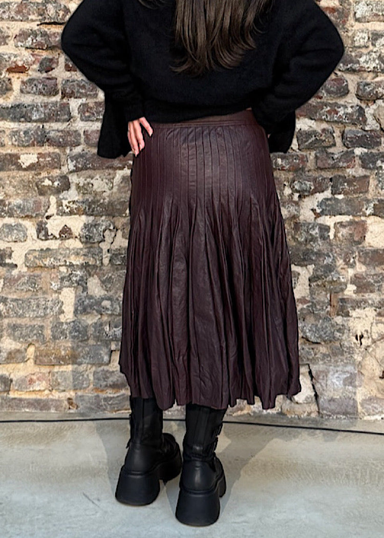 A-LINE LEATHER SKIRT
